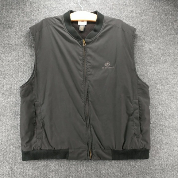 The Broadmoor Men's Zip Up Vest Black Large Fleece Lined Pockets - Picture 2 of 13